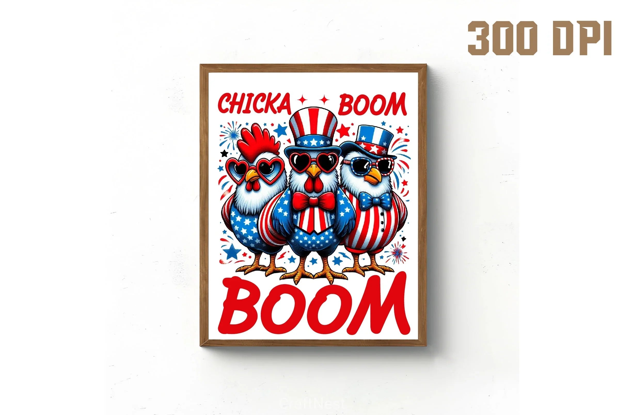 Patriotic Chicken USA 4th of July Clipart Bundle 5 - CraftNest - Digital Crafting and Art