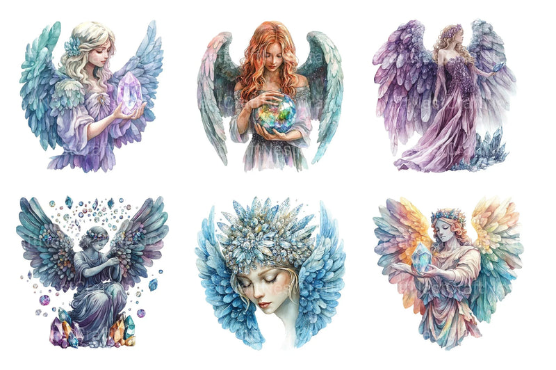 Ethereal Limestone Angels Clipart Bundle - CraftNest - Digital Crafting and Art