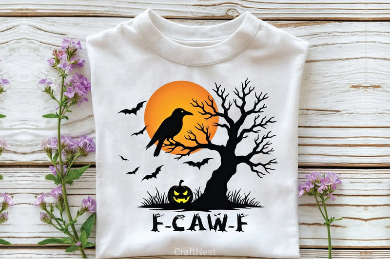 Black Crow Halloween T Shirt Clipart Bundle - CraftNest - Digital Crafting and Art