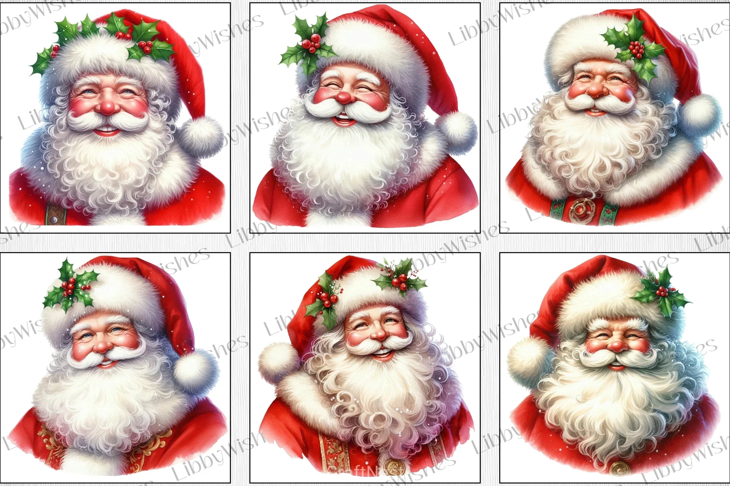 Santa Claus Clipart Bundle 7 - CraftNest - Digital Crafting and Art