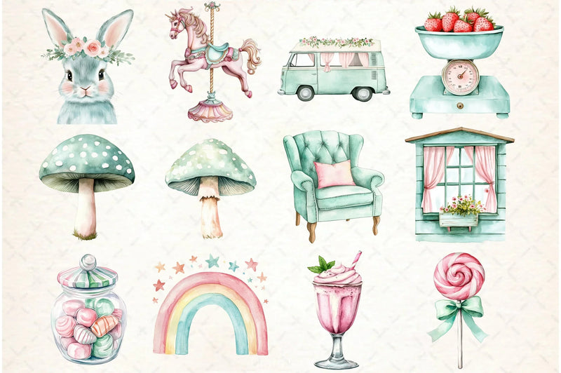 Pastel Garden Clipart Bundle - CraftNest - Digital Crafting and Art