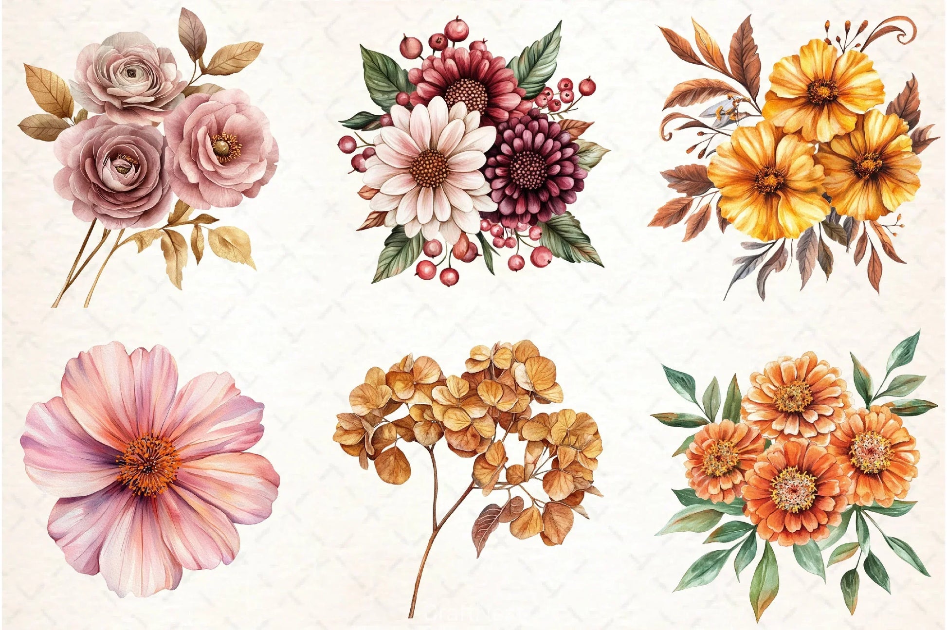 Autumn Flower Clipart Bundle - CraftNest - Digital Crafting and Art