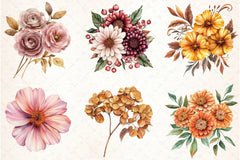 Autumn Flower Clipart Bundle - CraftNest - Digital Crafting and Art