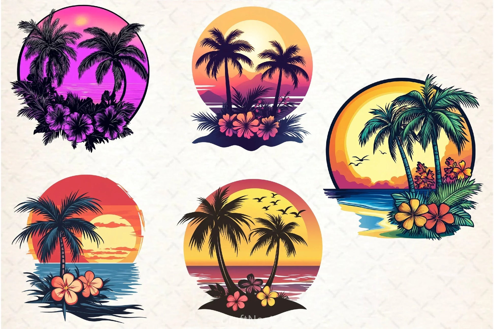 Beach Sunset Clipart Bundle - CraftNest - Digital Crafting and Art