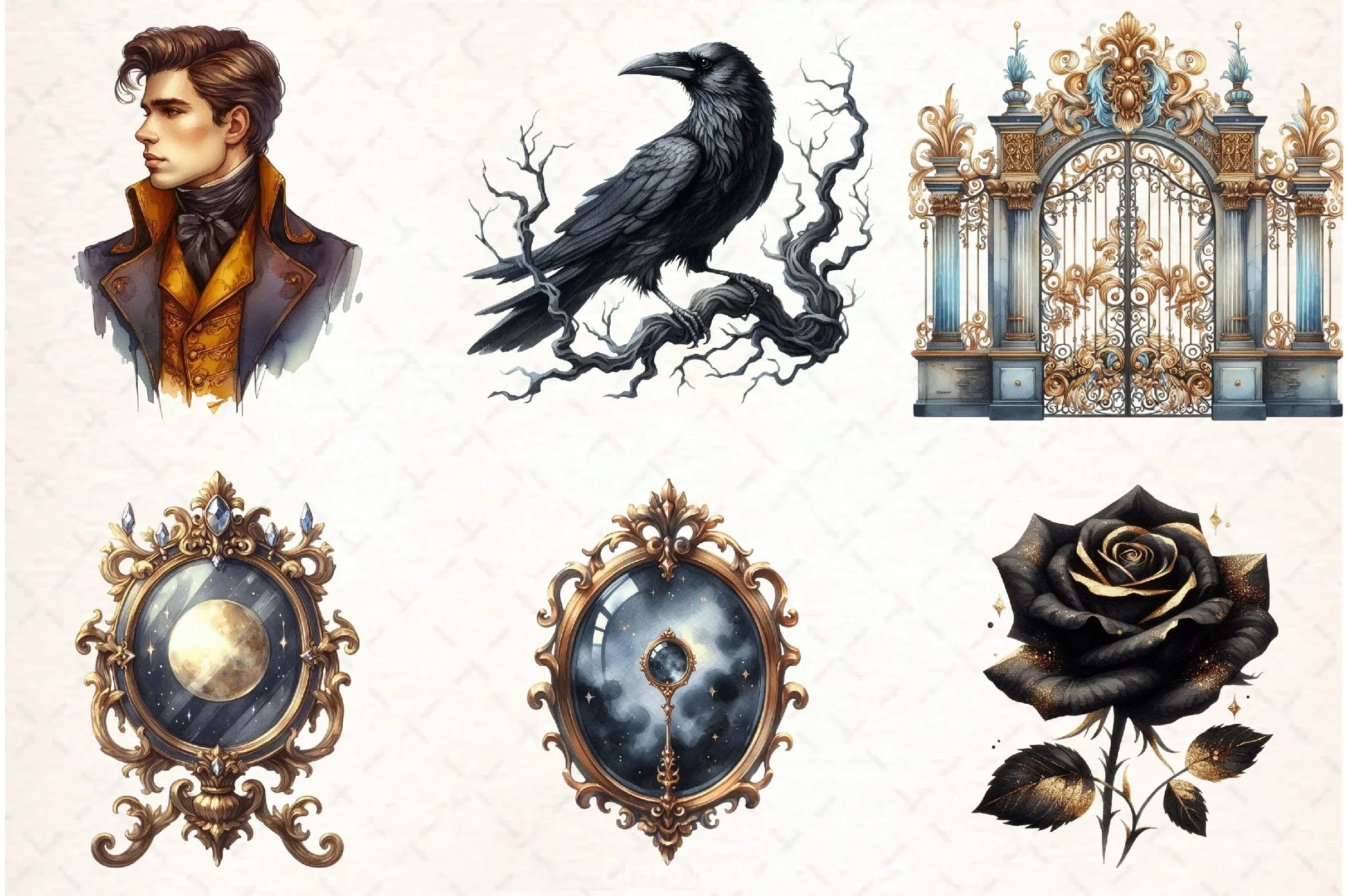 Gilded Reverie Clipart Bundle - CraftNest - Digital Crafting and Art