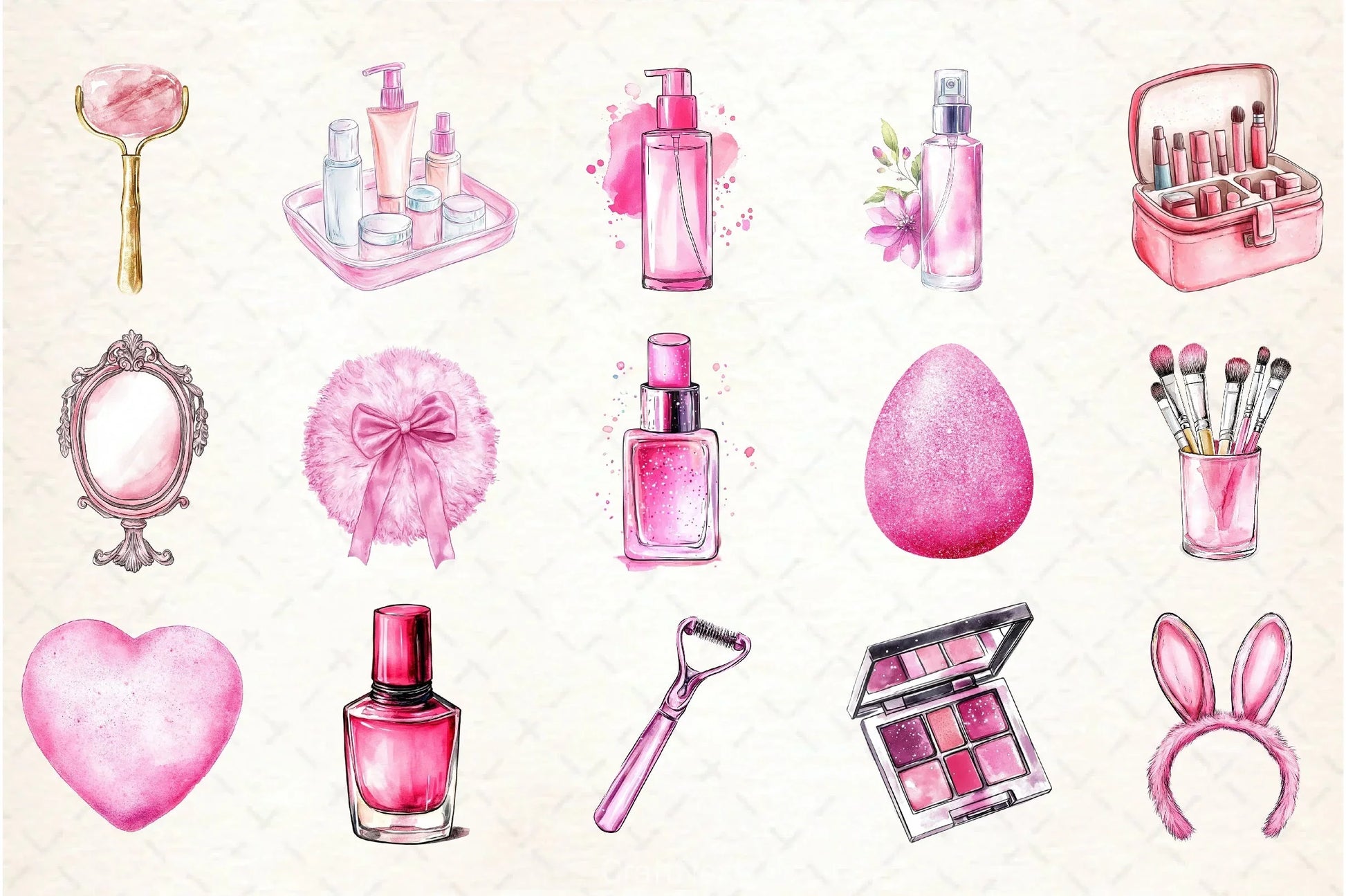 Pink Fashion & Cosmetic Clipart Bundle - CraftNest - Digital Crafting and Art