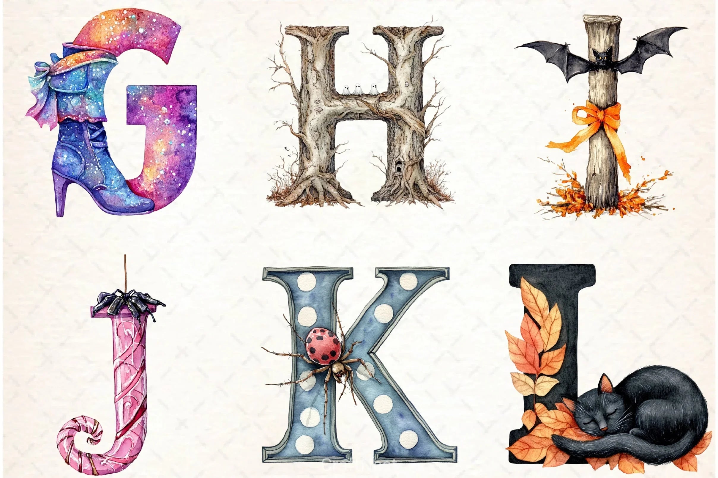 Halloween Alphabet Clipart Bundle 2 - CraftNest - Digital Crafting and Art