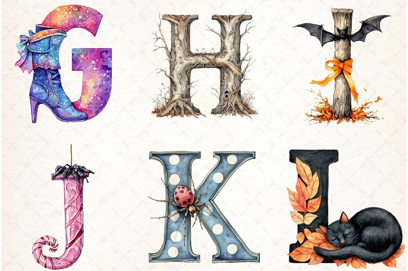 Halloween Alphabet Clipart Bundle 2 - CraftNest - Digital Crafting and Art