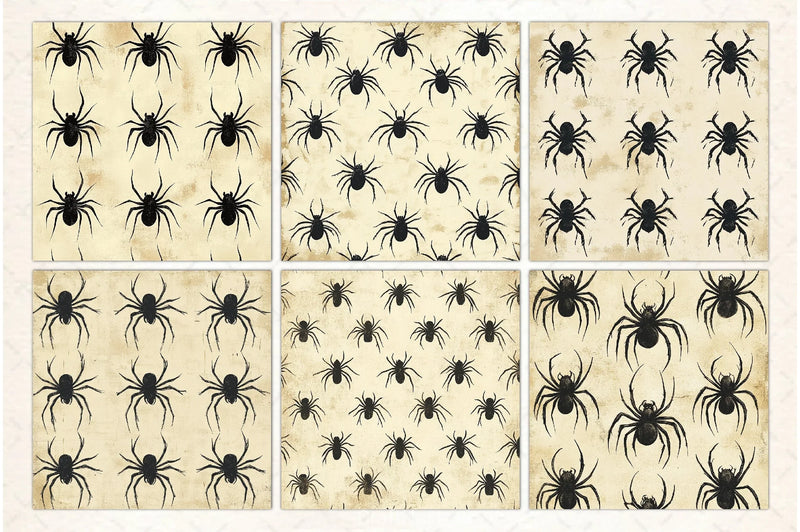 Halloween Spiders Digital Paper Pack - CraftNest - Digital Crafting and Art