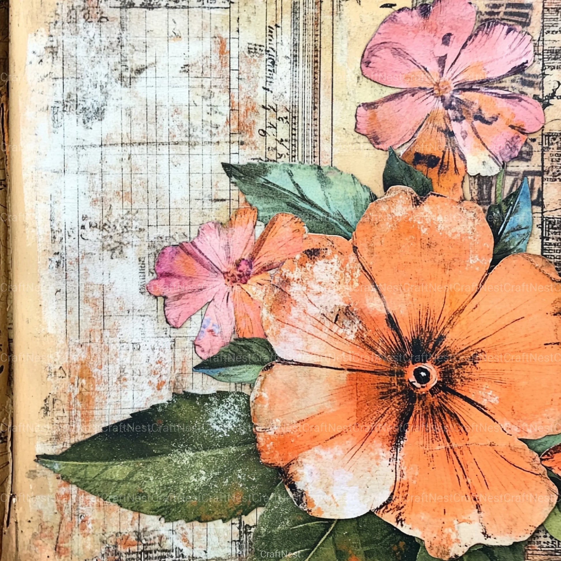 Vintage Floral Collage Clipart Bundle - CraftNest - Digital Crafting and Art