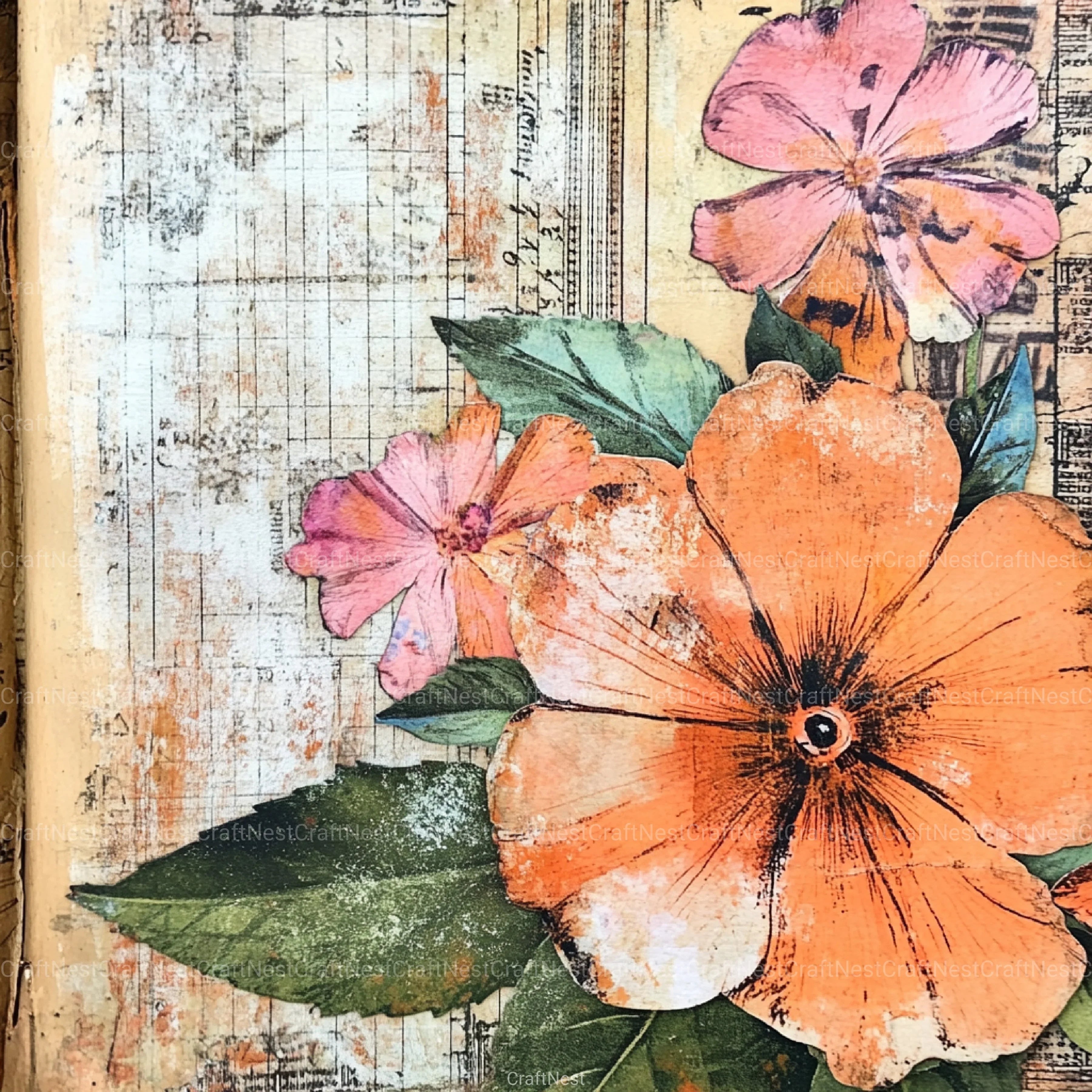 Vintage Floral Collage Clipart Bundle - CraftNest - Digital Crafting and Art