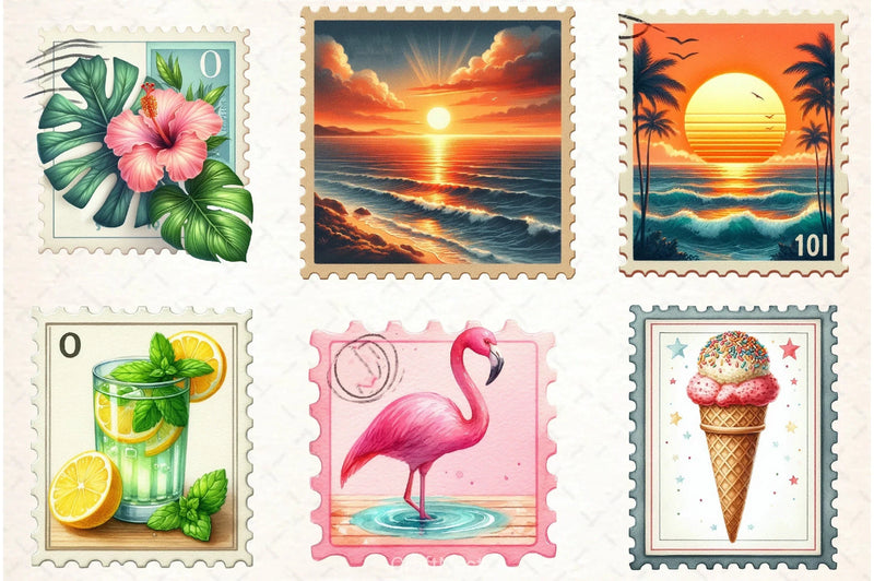 Summer Stamp Clipart Bundle - CraftNest - Digital Crafting and Art