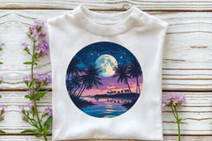 Summer Moon Beach Clipart Bundle - CraftNest - Digital Crafting and Art