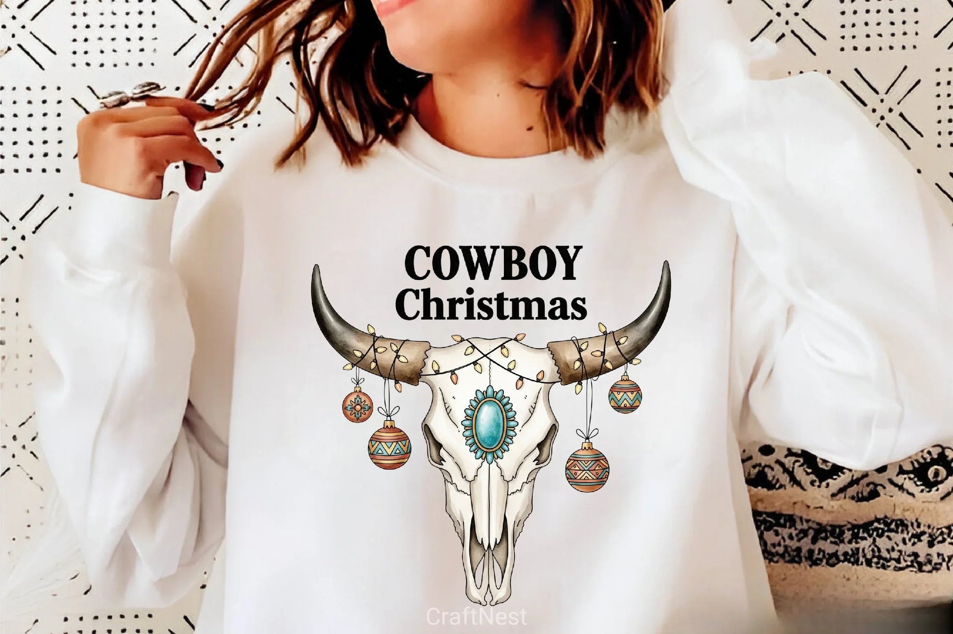 Bull Skull Cowboy Christmas Clipart Bundle - CraftNest - Digital Crafting and Art