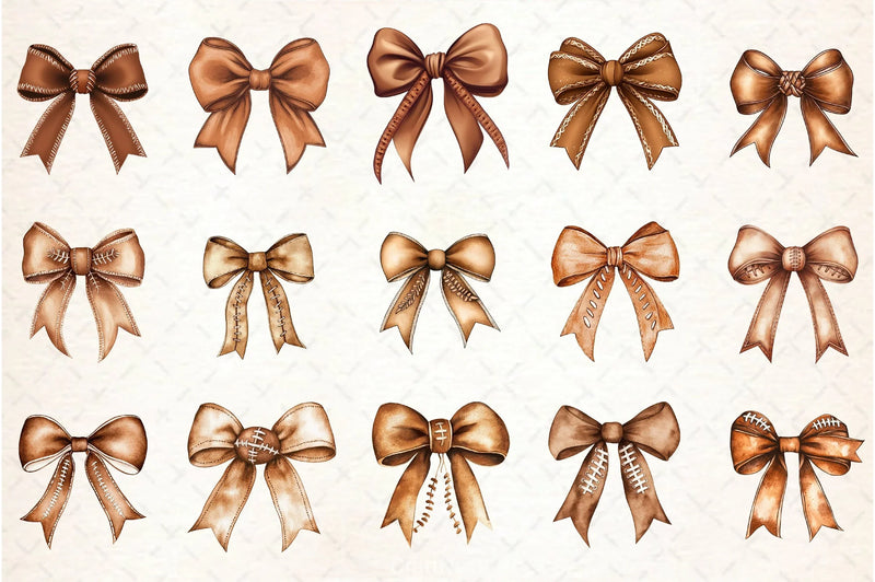 Coquette Football Bow Clipart Bundle - CraftNest - Digital Crafting and Art