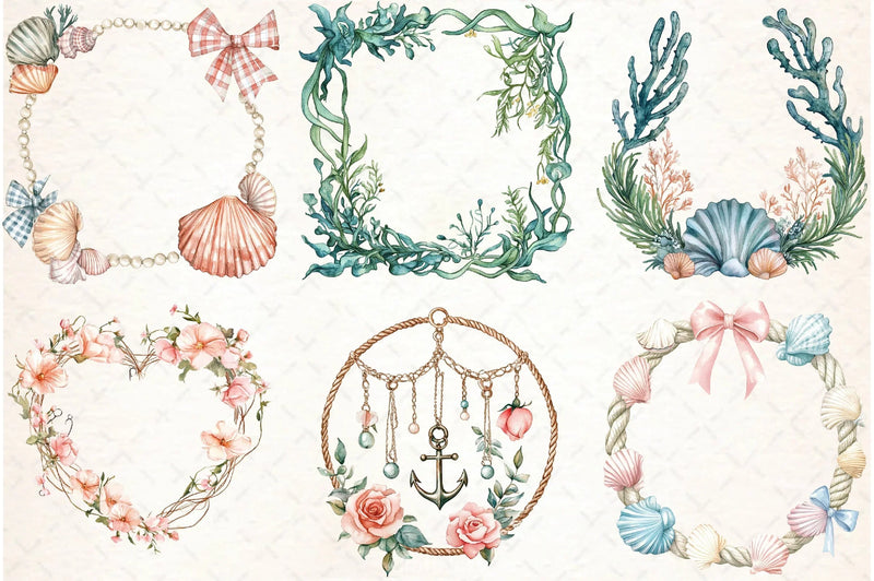 Coquette Coastal Fisherman Clipart Bundle - CraftNest - Digital Crafting and Art