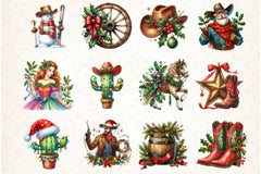 Western Christmas Clipart Bundle - CraftNest - Digital Crafting and Art