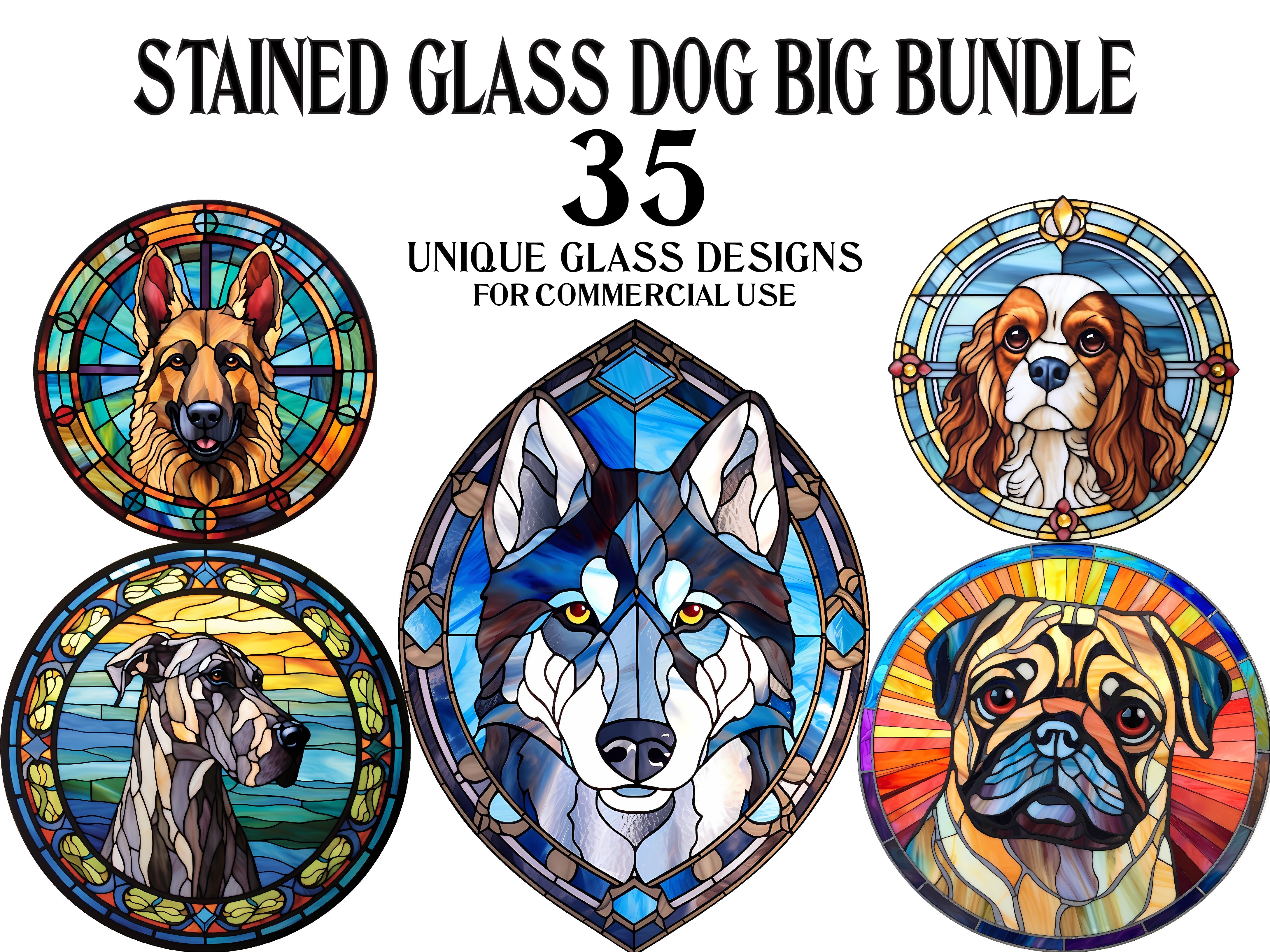 Stained Glass Dogs