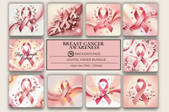 Breast Cancer Awareness Background Papers - CraftNest - Digital Crafting and Art