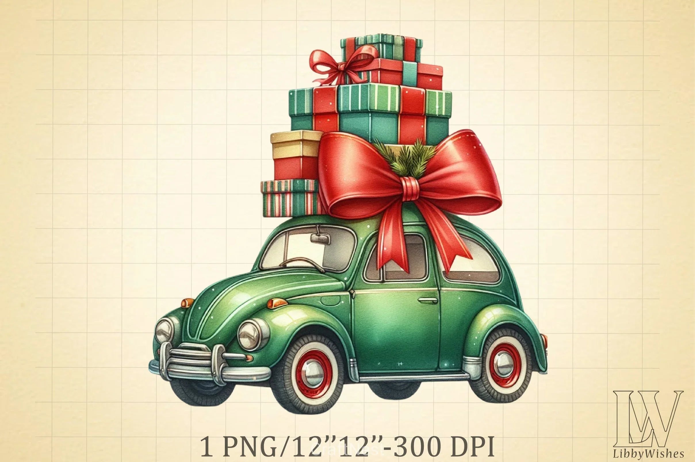 Christmas Car Clipart Bundle 4 - CraftNest - Digital Crafting and Art