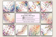 Falling Petals Background Papers - CraftNest - Digital Crafting and Art