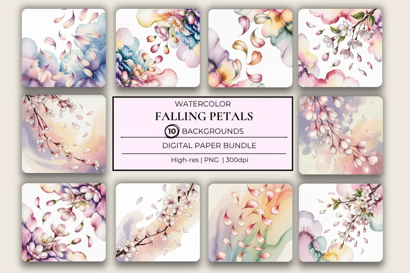 Falling Petals Background Papers - CraftNest - Digital Crafting and Art