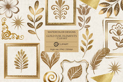 Gold Foil Elements Clipart - CraftNest - Digital Crafting and Art