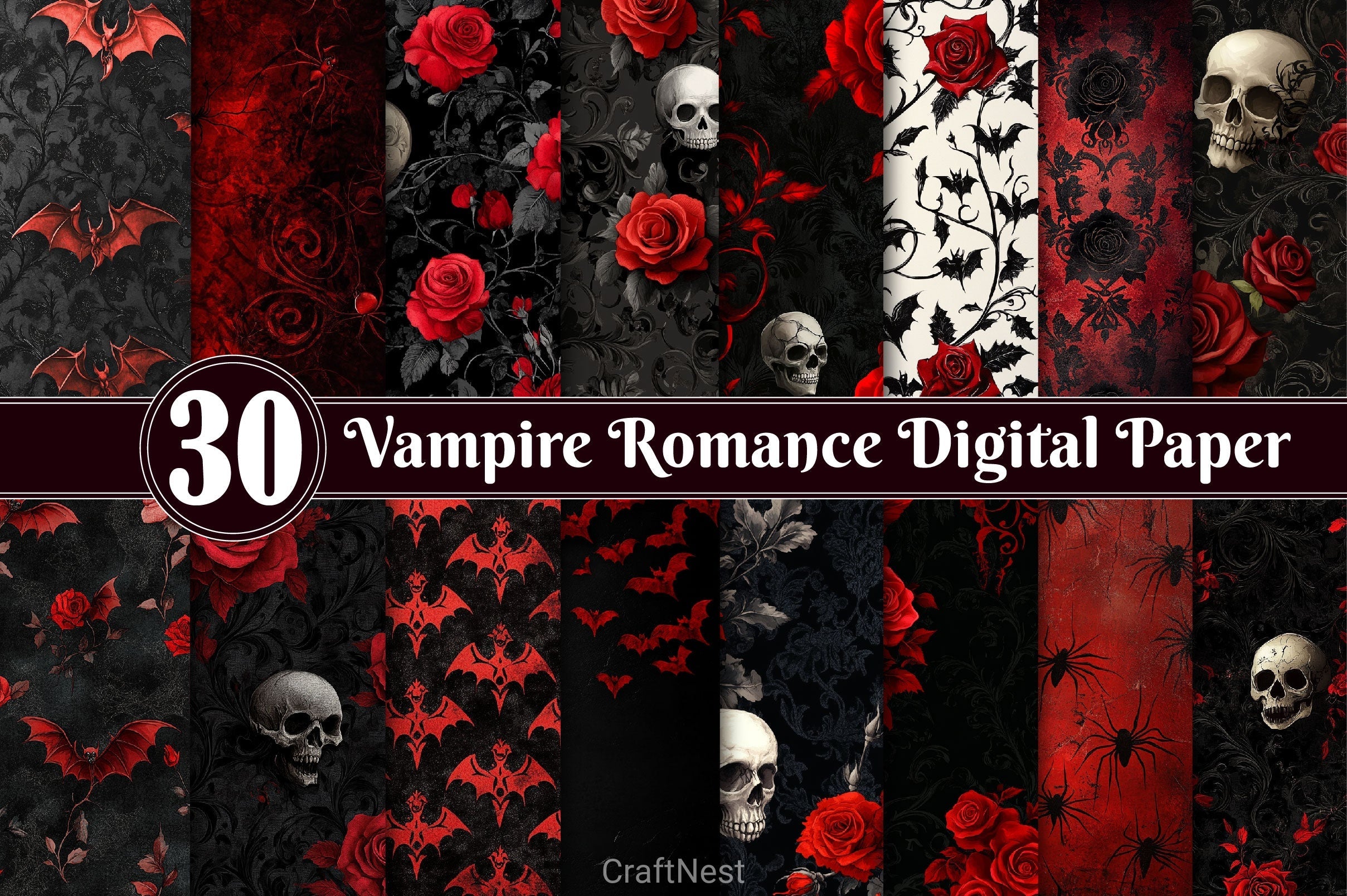 Vampire Romance Digital Paper