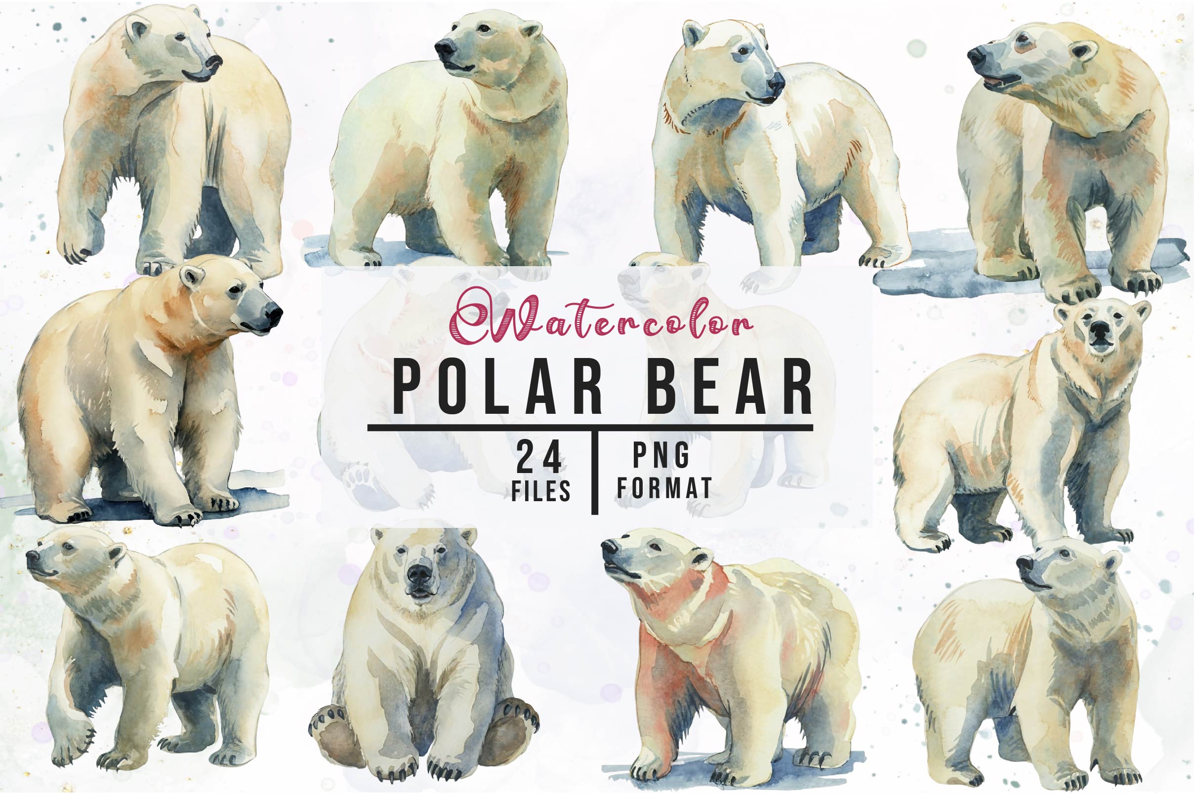 Polar Bear Clipart Bundle