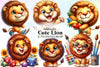 Cute Lion Clipart Bundle