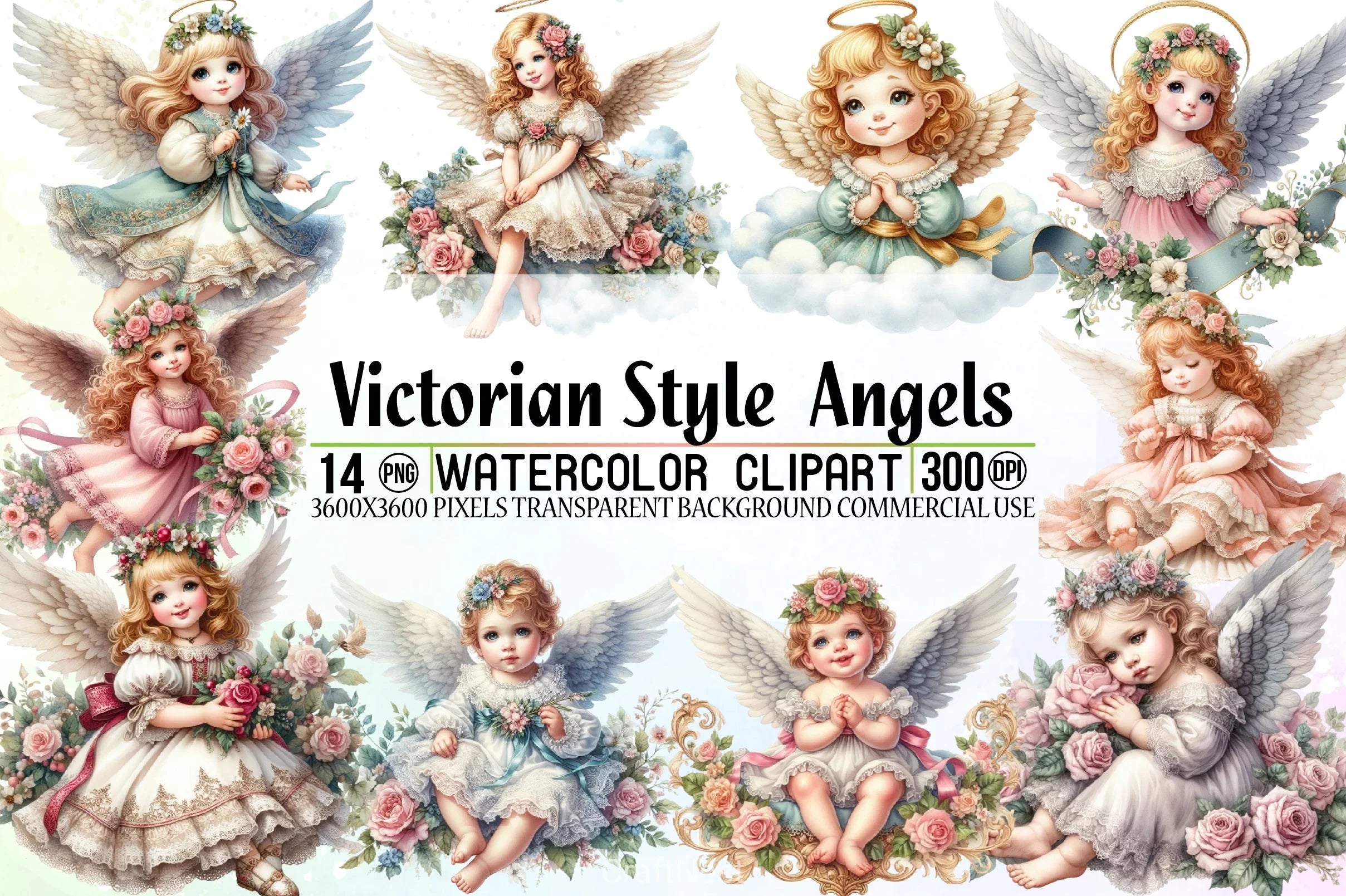 Victorian Angels Clipart Bundle - CraftNest - Digital Crafting and Art