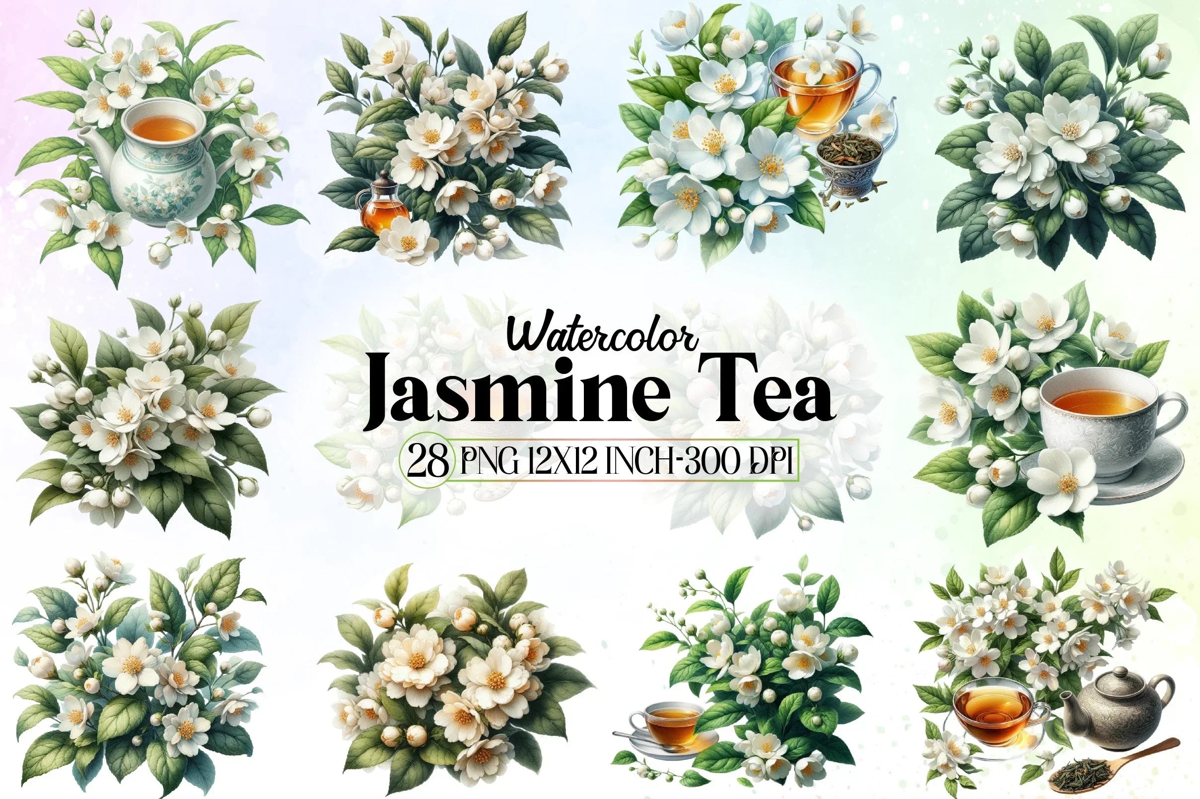 Jasmine Tea Clipart Bundle - CraftNest - Digital Crafting and Art