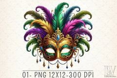 Mardi Gras Mask Clipart Bundle 3 - CraftNest - Digital Crafting and Art