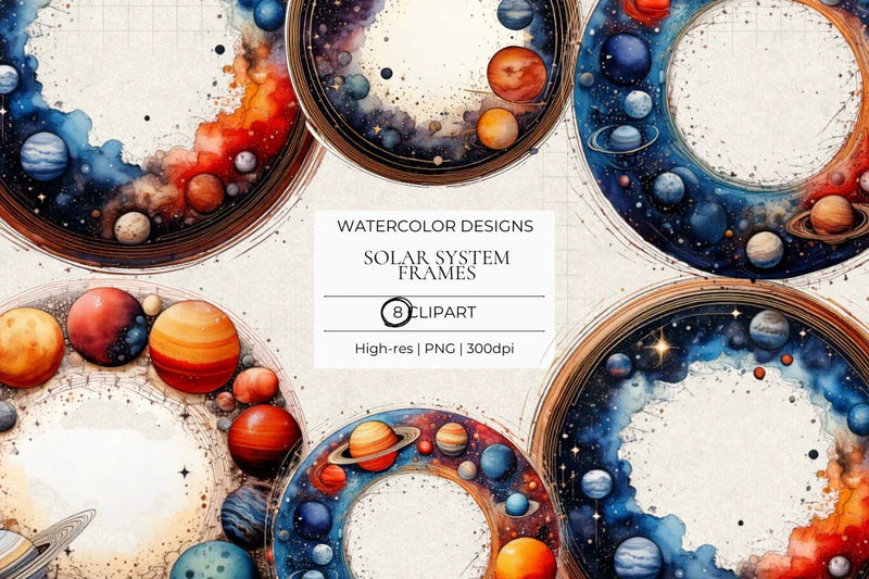 Solar System Frames Clipart - CraftNest - Digital Crafting and Art