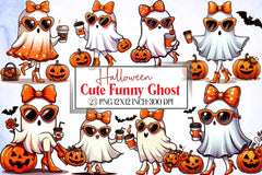 Cute Ghost Halloween Clipart Bundle 1 - CraftNest - Digital Crafting and Art