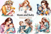 Mom & Baby Clipart Bundle