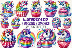 Unicorn Cupcake Clipart Bundle - CraftNest - Digital Crafting and Art