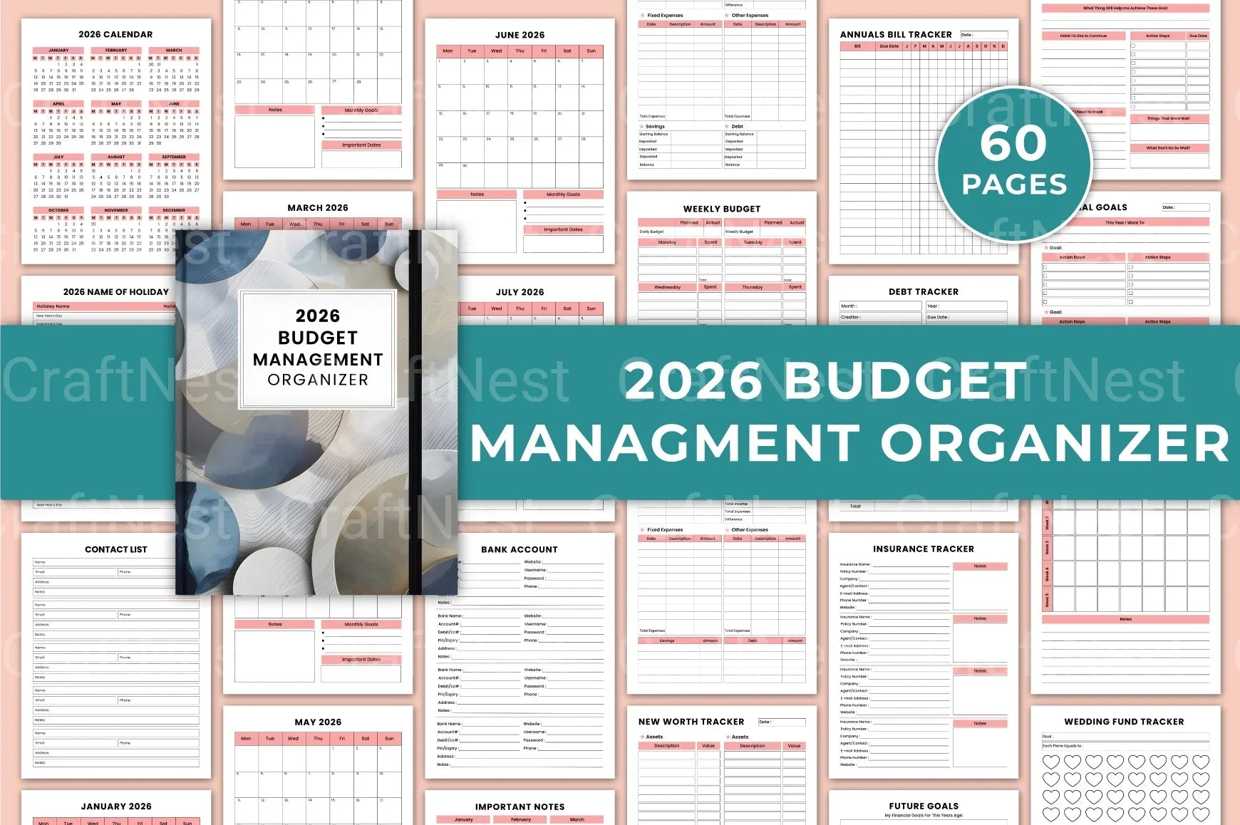Budget Management Organizer - CraftNest - Digital Crafting and Art