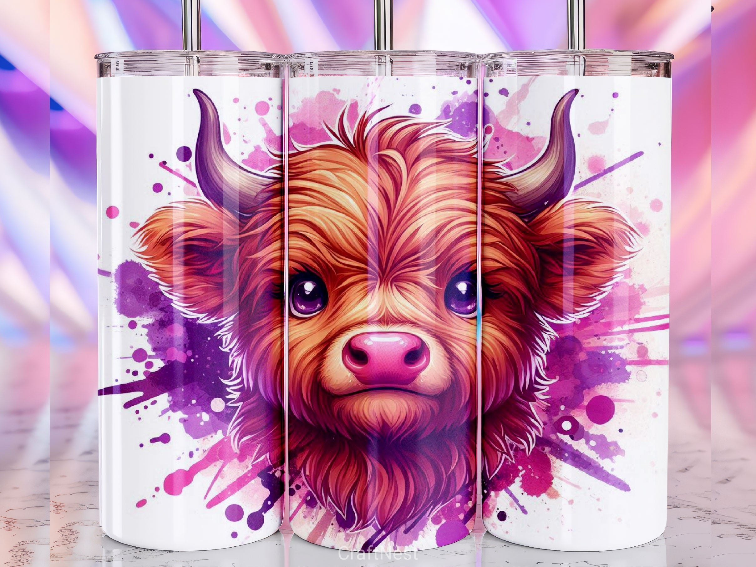 Halloween Highland Cow Tumbler Wrap Bundle