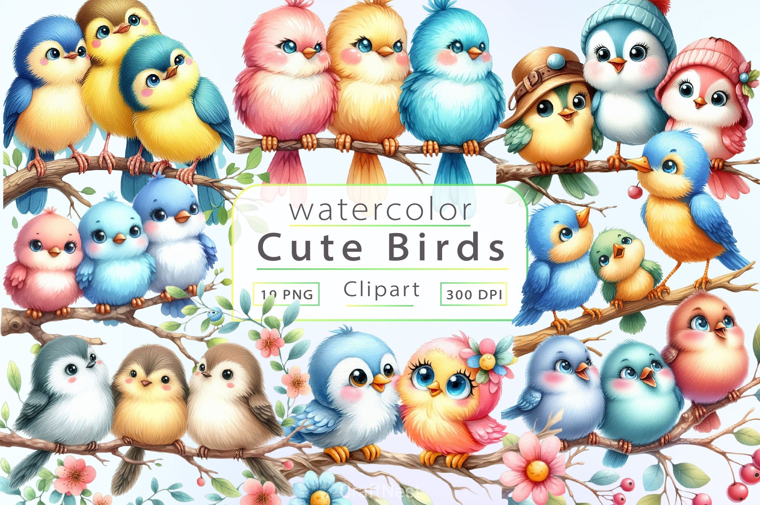 Cute Birds Clipart Bundle