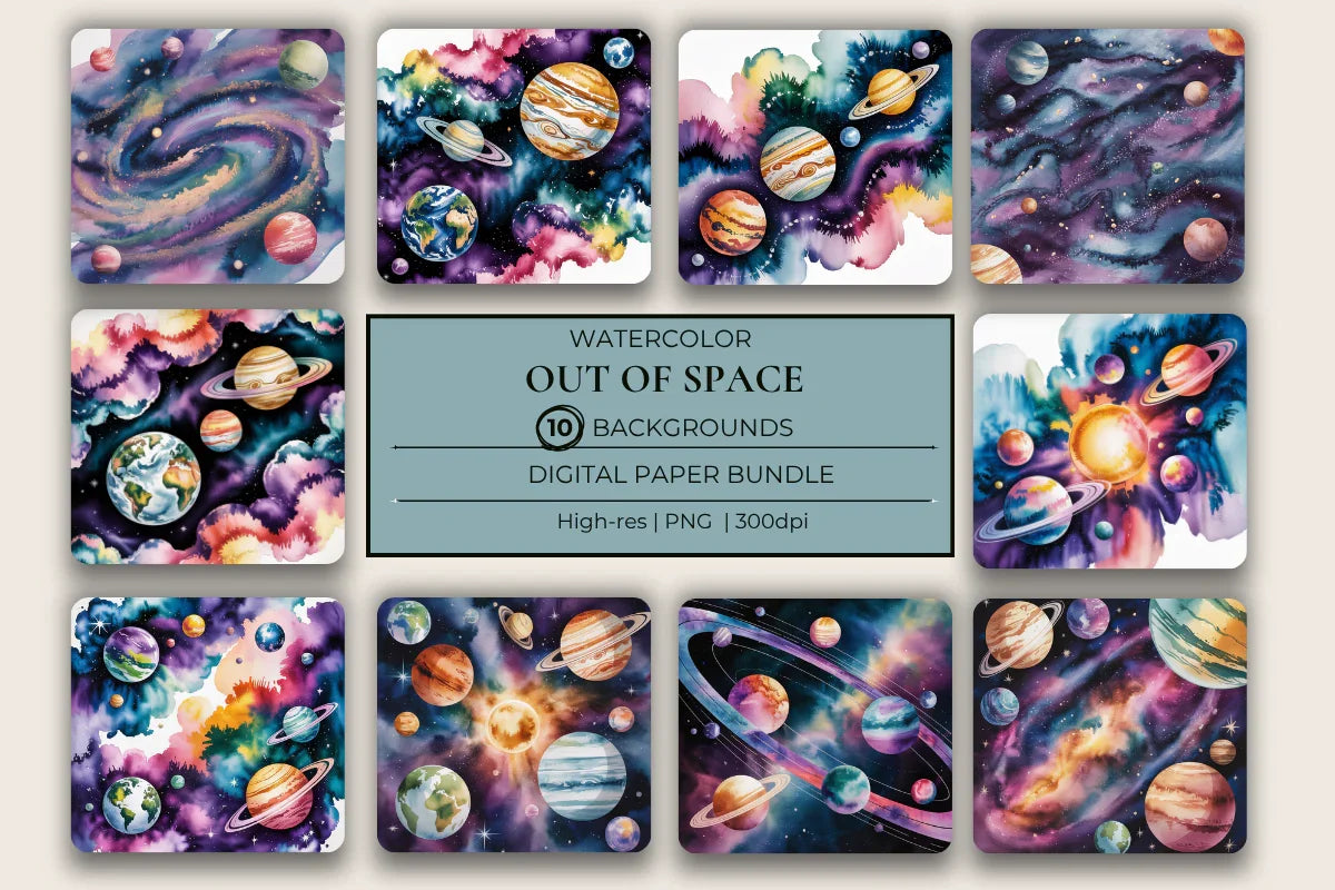 Out of Space Background Papers - CraftNest - Digital Crafting and Art