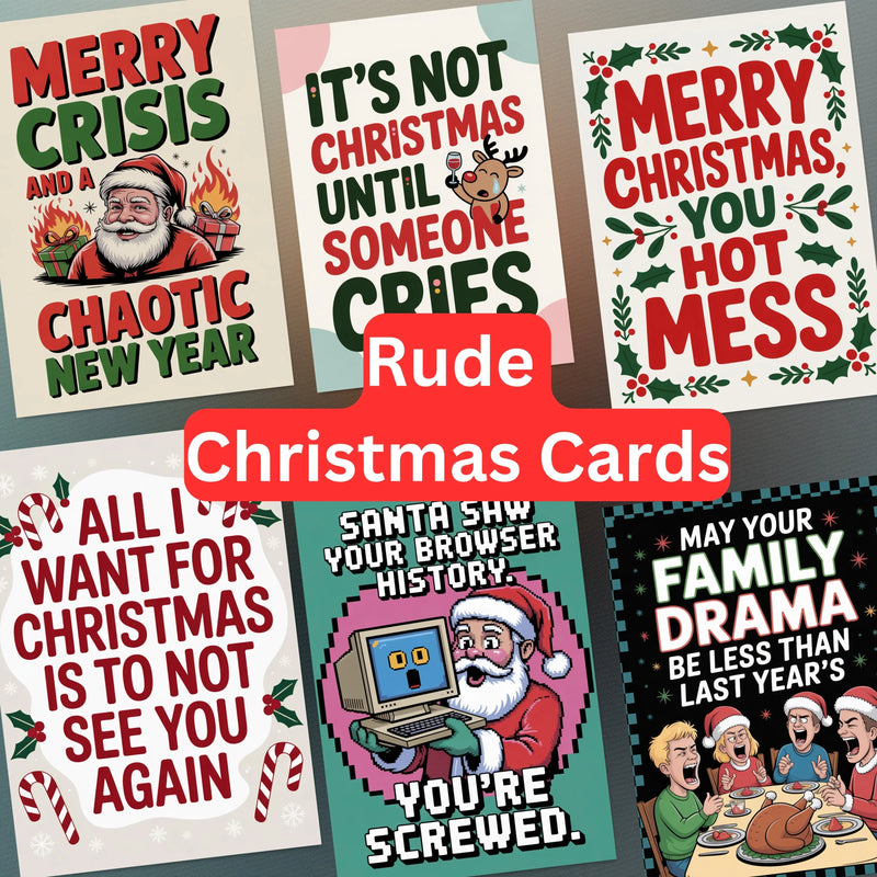 Rude Christmas Cards Clipart Bundle - CraftNest - Digital Crafting and Art