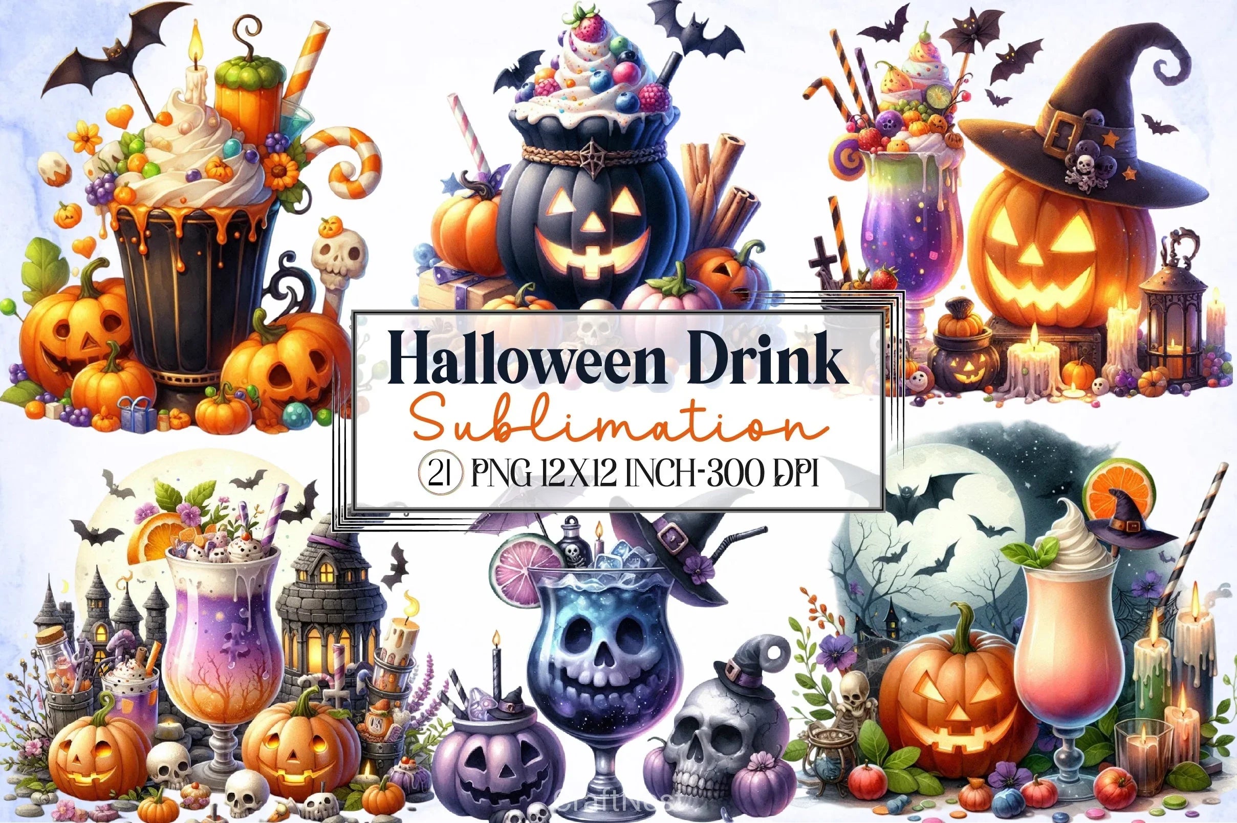 Halloween Drink Clipart Bundle 3 - CraftNest - Digital Crafting and Art