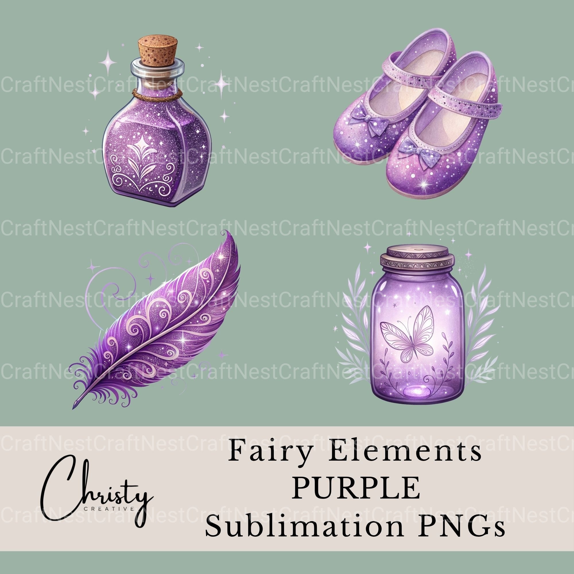 Fairy Purple Clipart Bundle