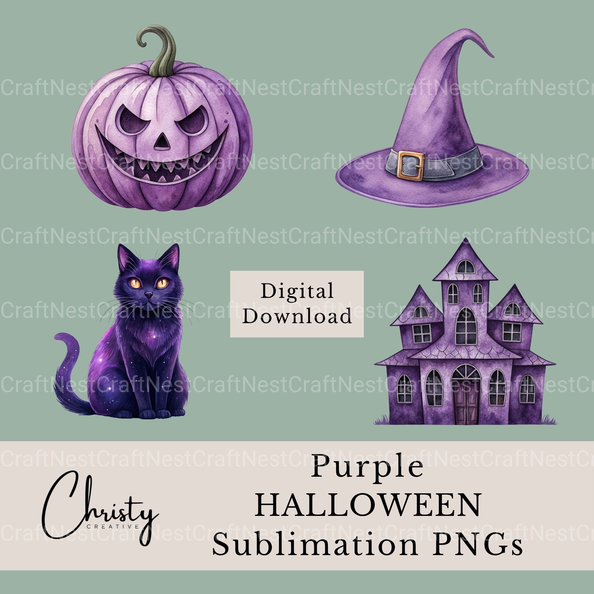 Halloween Purple Clipart Bundle