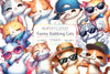 Funny Dabbing Cats Clipart Bundle