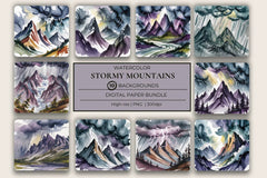 Stormy Mountains Background Papers - CraftNest - Digital Crafting and Art