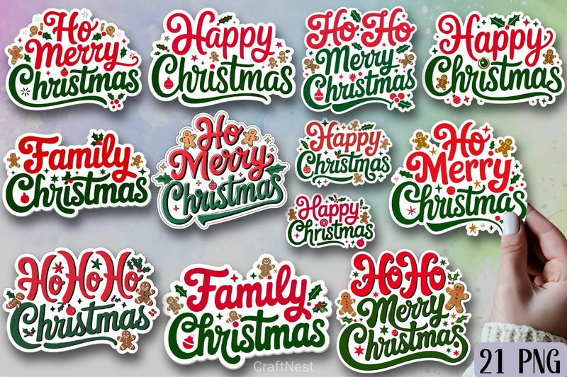 Christmas Sticker Clipart Bundle - CraftNest - Digital Crafting and Art