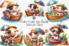 Cute Cow Boat Summer Clipart Bundle