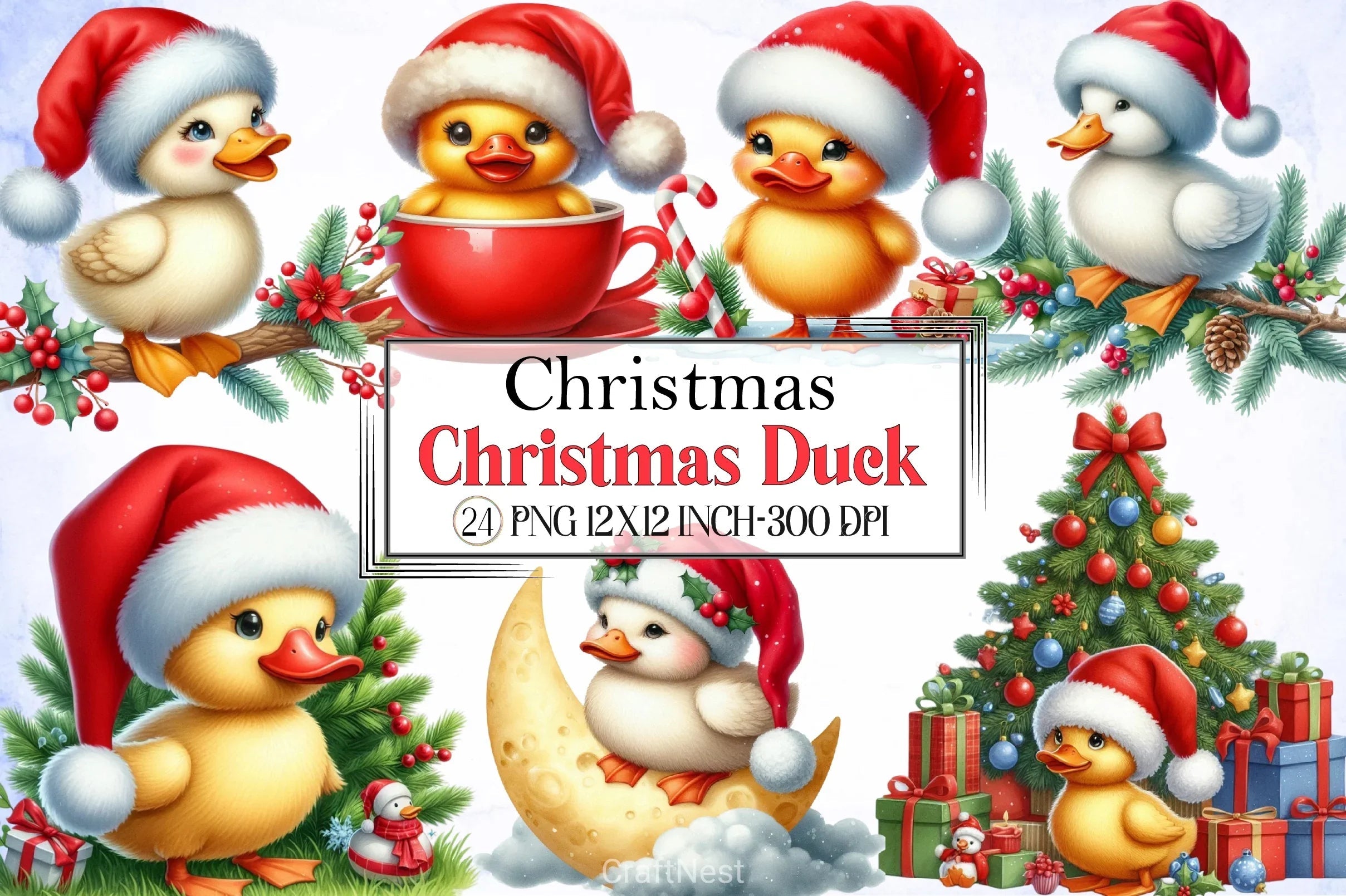 Christmas Duck Clipart Bundle - CraftNest - Digital Crafting and Art